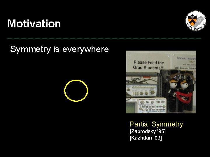 Motivation Symmetry is everywhere Partial Symmetry [Zabrodsky ’ 95] [Kazhdan ’ 03] 