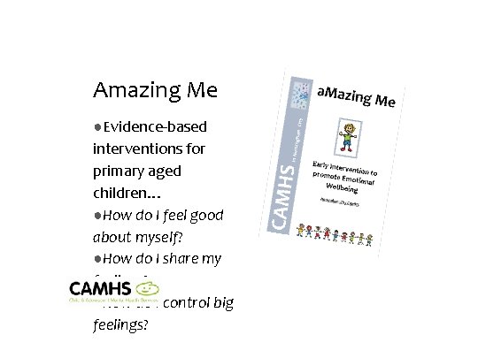 Amazing Me ●Evidence-based interventions for primary aged children… ●How do I feel good about