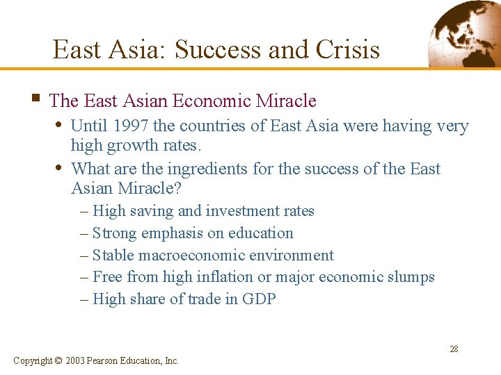 East Asia: Success and Crisis § The East Asian Economic Miracle • Until 1997 East Asia: Success and Crisis § The East Asian Economic Miracle • Until 1997