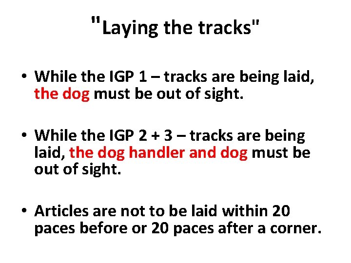 "Laying the tracks" • While the IGP 1 – tracks are being laid, the