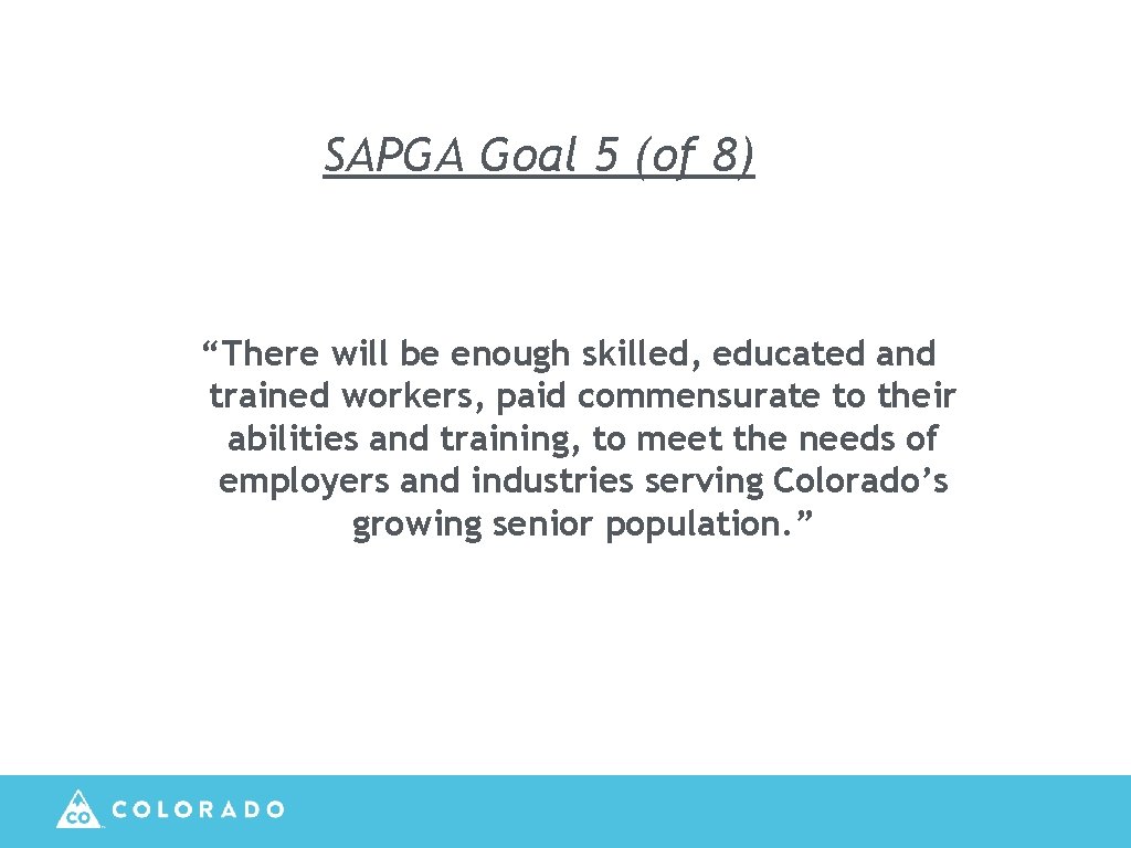 SAPGA Goal 5 (of 8) “There will be enough skilled, educated and trained workers,