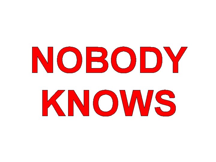 NOBODY KNOWS 