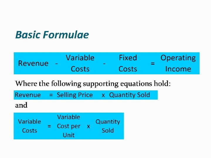 Basic Formulae 