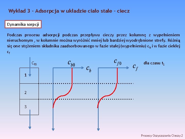 Wykład 3 – Adsorpcja w układzie ciało stałe - ciecz Dynamika sorpcji Podczas procesu