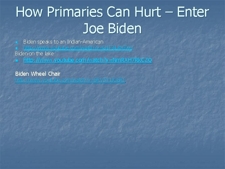 How Primaries Can Hurt – Enter Joe Biden speaks to an Indian-American n http: