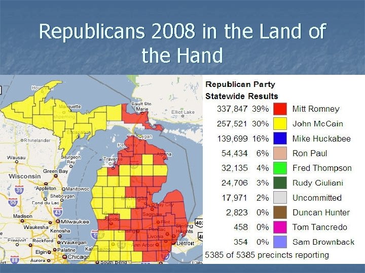 Republicans 2008 in the Land of the Hand 