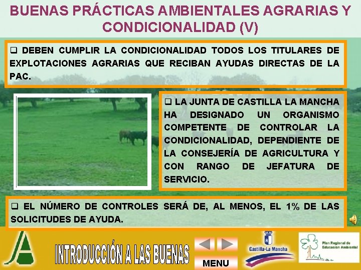 BUENAS PRÁCTICAS AMBIENTALES AGRARIAS Y CONDICIONALIDAD (V) q DEBEN CUMPLIR LA CONDICIONALIDAD TODOS LOS