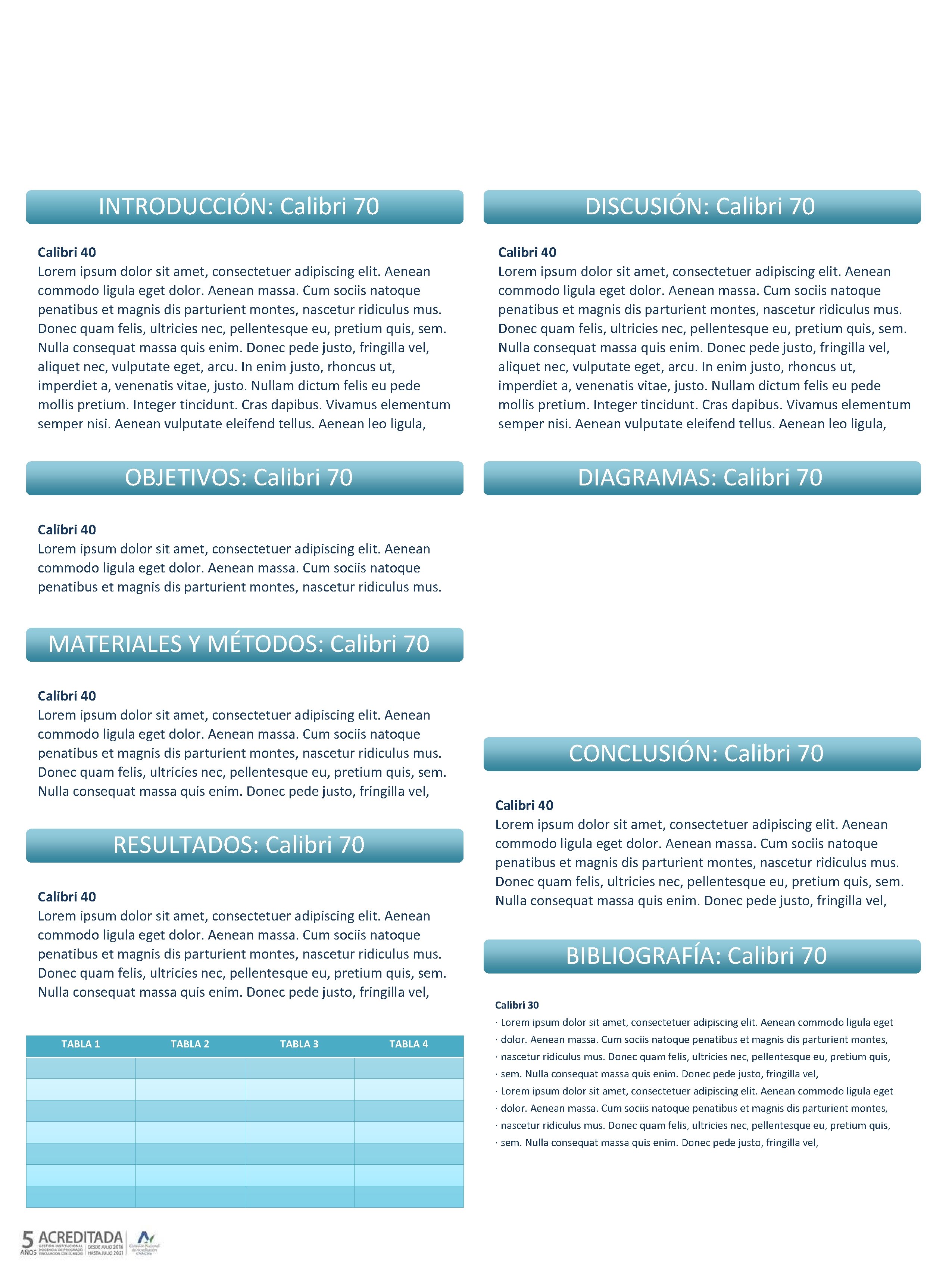 TÍTULO DEL POSTER CIENTÍFICO: CALIBRI 85 Título del Poster Científico: Calibri 85 Apellido, Nombre