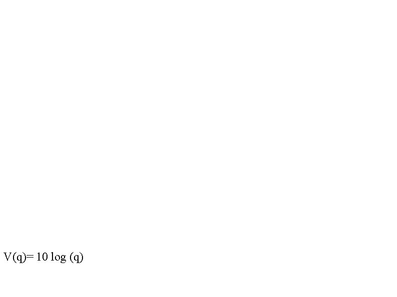 V(q)= 10 log (q) 