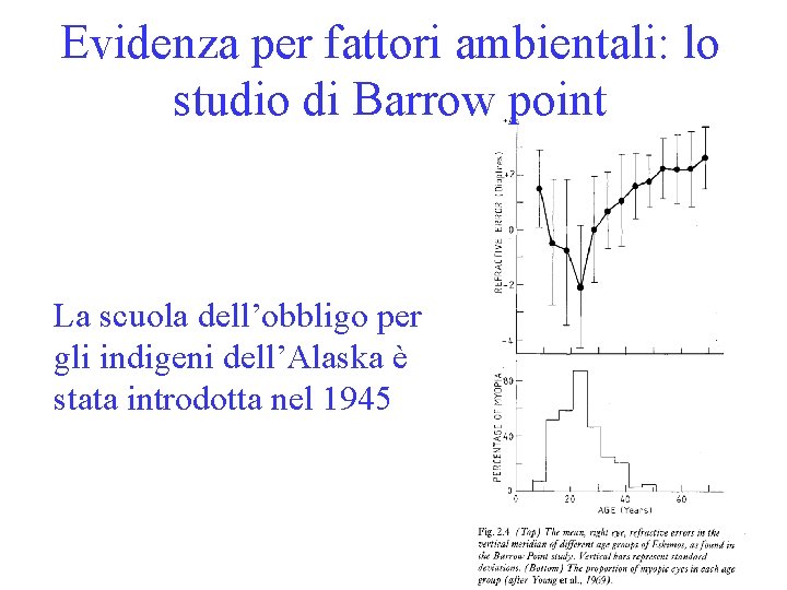 Evidenza per fattori ambientali: lo studio di Barrow point La scuola dell’obbligo per gli