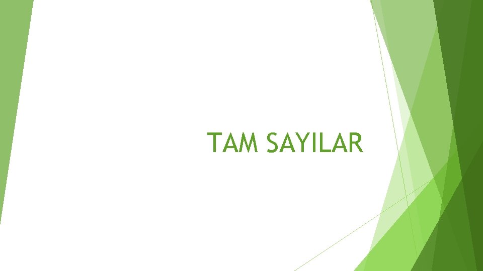 TAM SAYILAR 