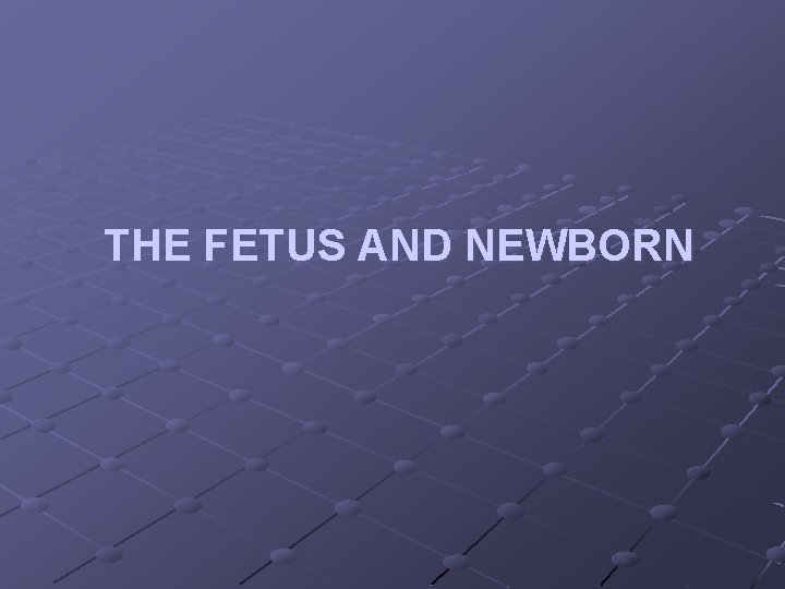 THE FETUS AND NEWBORN 