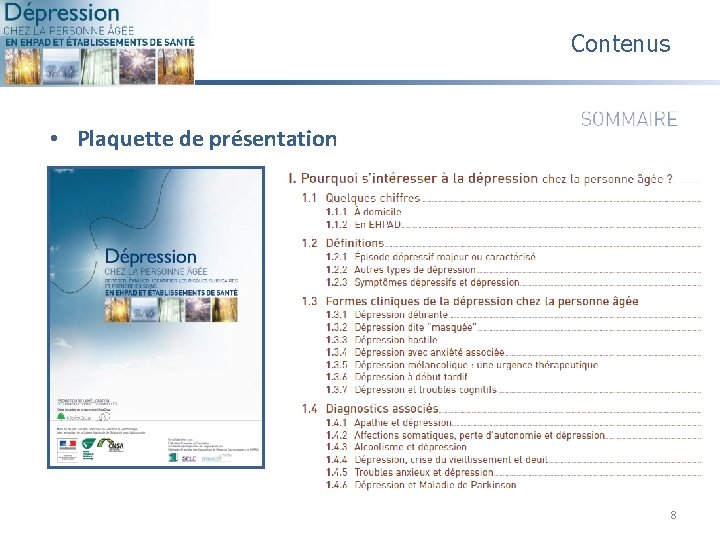 Contenus • Plaquette de présentation 8 