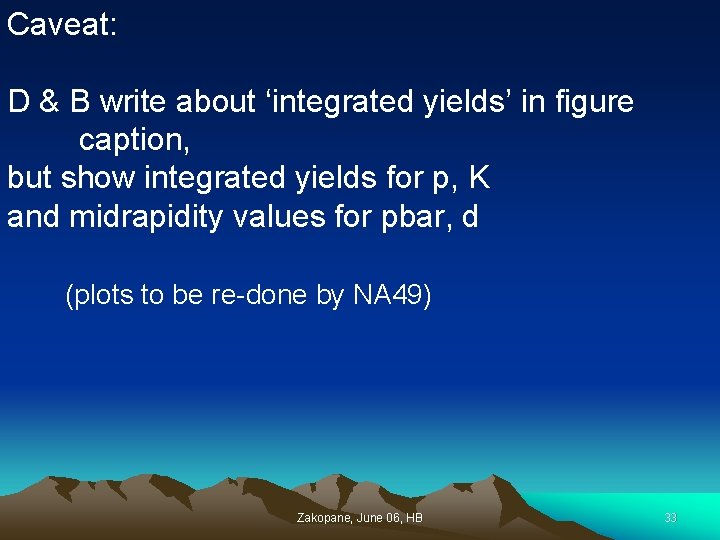 Caveat: D & B write about ‘integrated yields’ in figure caption, but show integrated