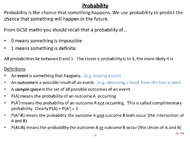 Probability • JP 