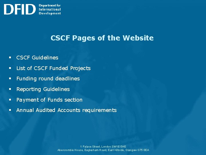 CSCF Pages of the Website § CSCF Guidelines § List of CSCF Funded Projects