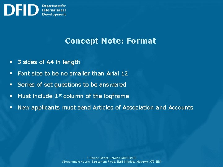 Concept Note: Format § 3 sides of A 4 in length § Font size