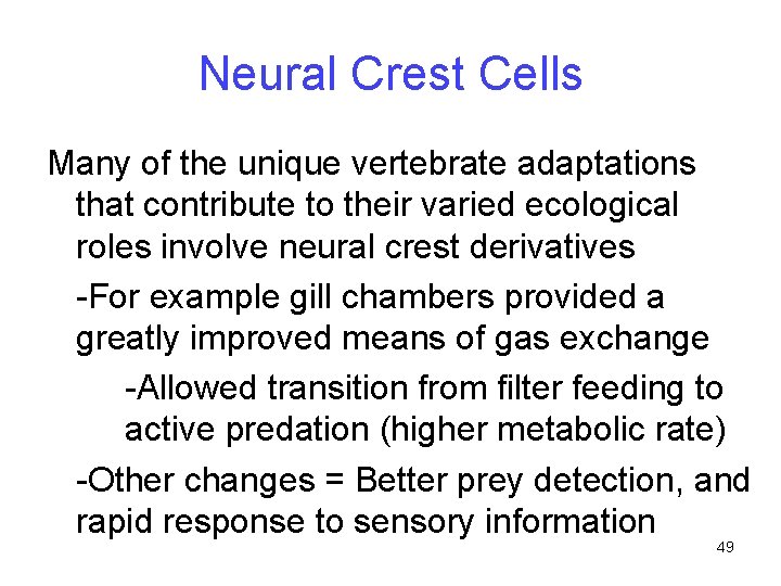 Neural Crest Cells Many of the unique vertebrate adaptations that contribute to their varied