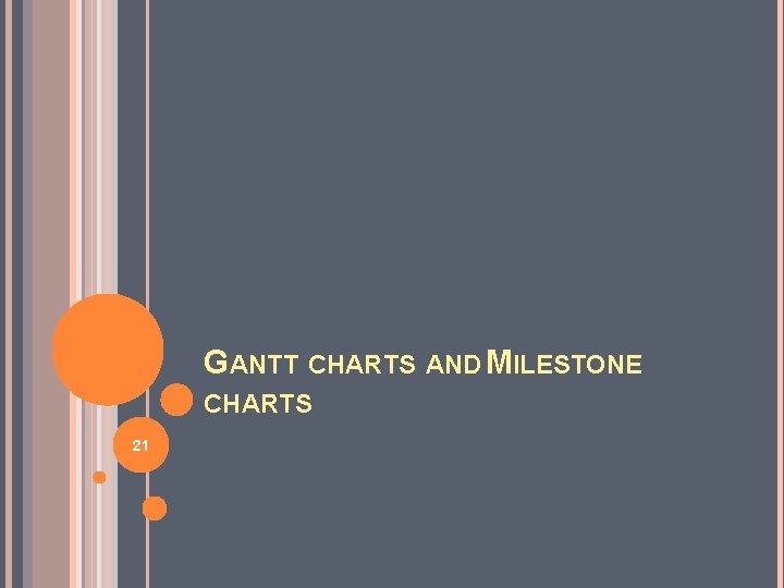 GANTT CHARTS AND MILESTONE CHARTS 21 