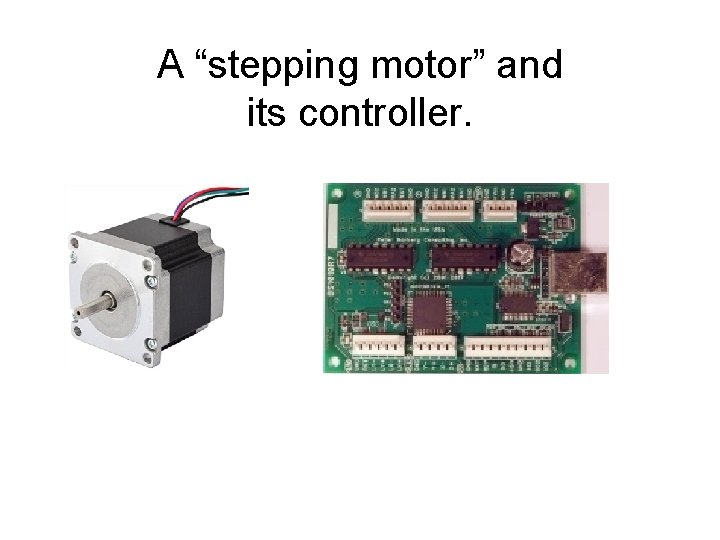 A “stepping motor” and its controller. 