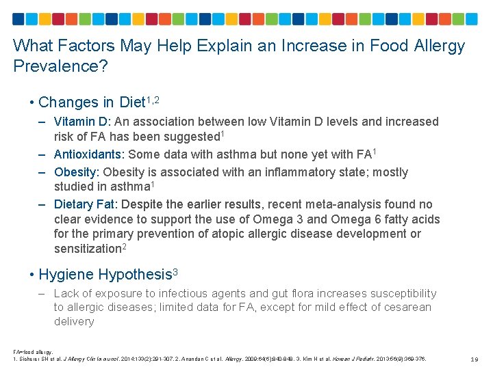 What Factors May Help Explain an Increase in Food Allergy Prevalence? • Changes in