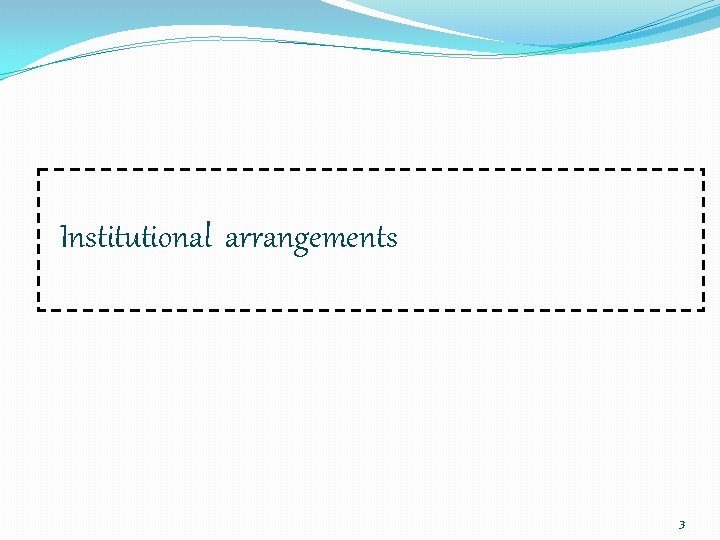 Institutional arrangements 3 