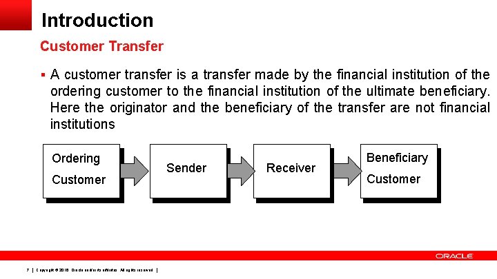 Introduction Customer Transfer § A customer transfer is a transfer made by the financial