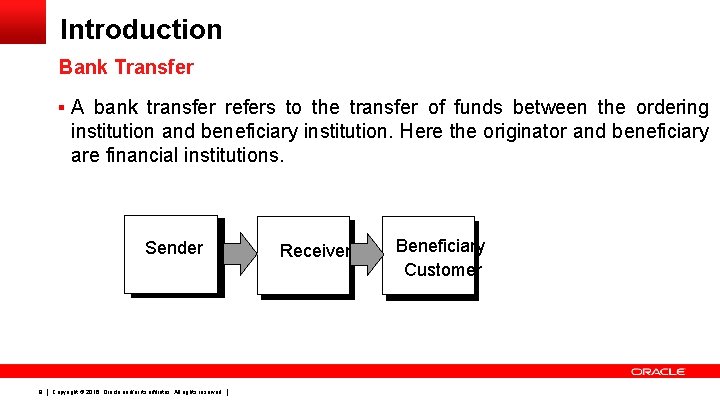 Introduction Bank Transfer § A bank transfer refers to the transfer of funds between
