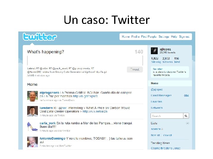 Un caso: Twitter Un caso: Twitter