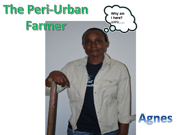 The Peri-Urban Farmer Why am I here? x##x…. . 