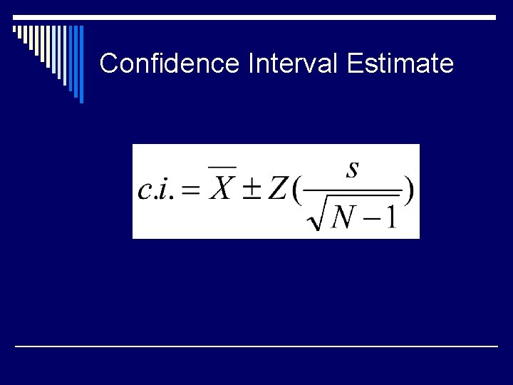 Confidence Interval Estimate 