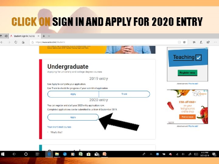 CLICK ON SIGN IN AND APPLY FOR 2020 ENTRY 