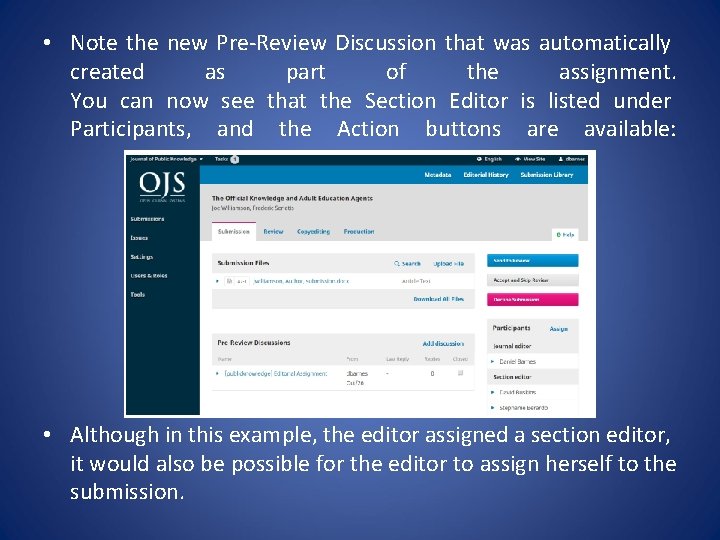  • Note the new Pre-Review Discussion that was automatically created as part of