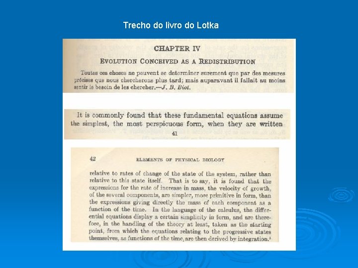 Trecho do livro do Lotka 