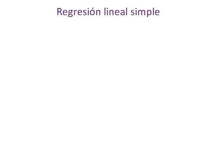 Regresión lineal simple 