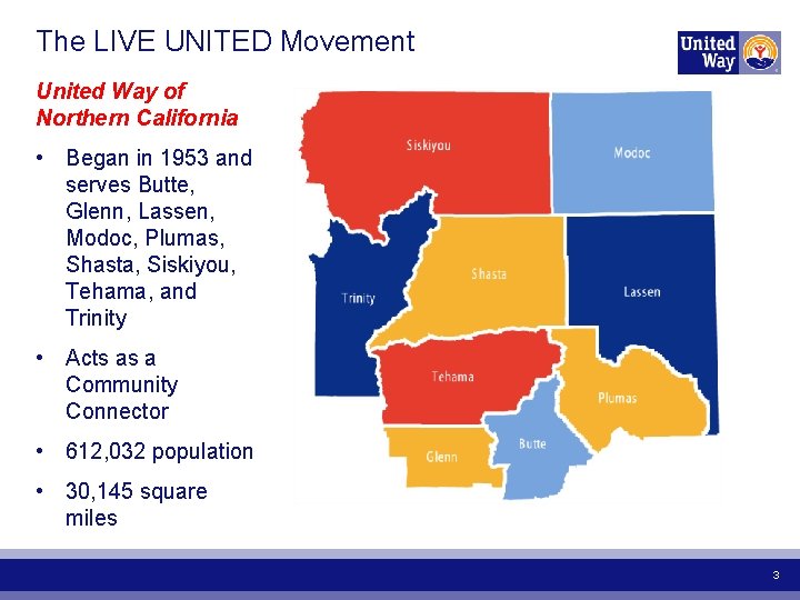The LIVE UNITED Movement United Way of Northern California • Began in 1953 and