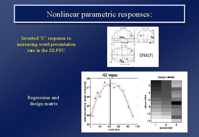 Nonlinear parametric responses: Inverted ‘U’ response to increasing word presentation rate in the DLPFC