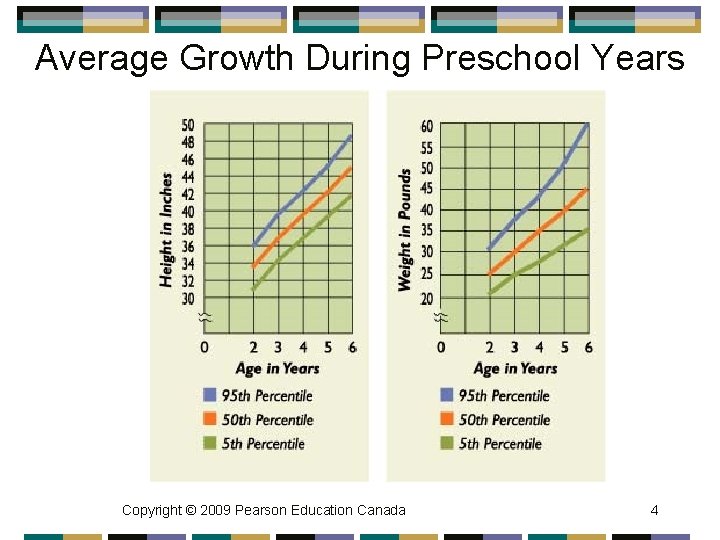 Average Growth During Preschool Years Copyright © 2009 Pearson Education Canada 4 