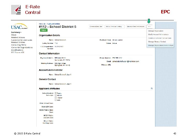 E-Rate Central © 2015 E-Rate Central EPC 43 