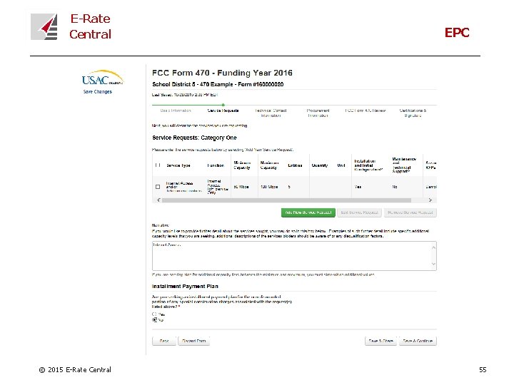 E-Rate Central © 2015 E-Rate Central EPC 55 