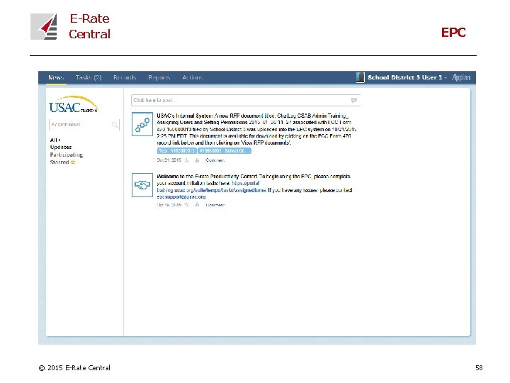 E-Rate Central © 2015 E-Rate Central EPC 58 