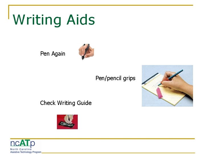 Writing Aids Pen Again Pen/pencil grips Check Writing Guide 