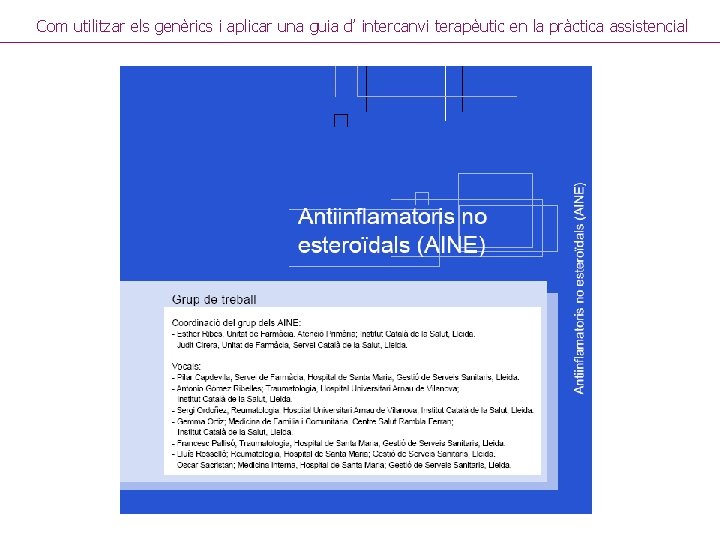 Com utilitzar els genèrics i aplicar una guia d’ intercanvi terapèutic en la pràctica