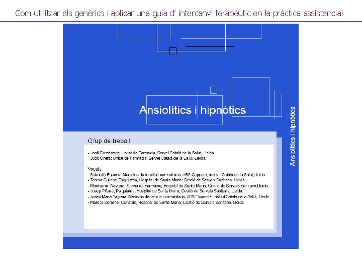 Com utilitzar els genèrics i aplicar una guia d’ intercanvi terapèutic en la pràctica