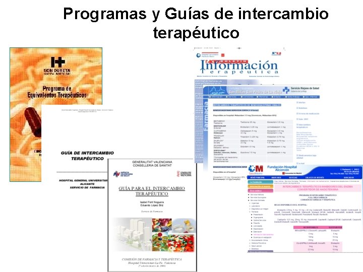 Programas y Guías de intercambio terapéutico 
