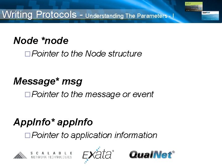 Writing Protocols - Understanding The Parameters - I Node *node ¨ Pointer to the