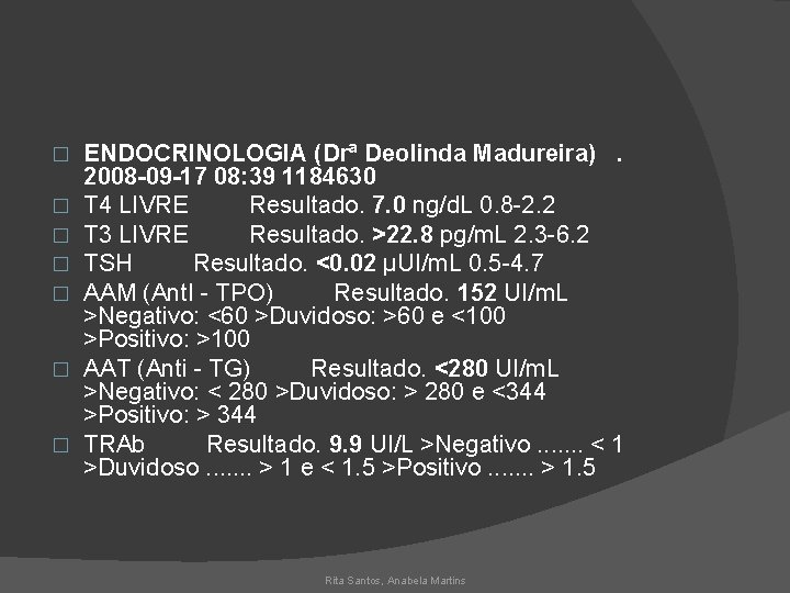 � � � � ENDOCRINOLOGIA (Drª Deolinda Madureira) . 2008 -09 -17 08: 39