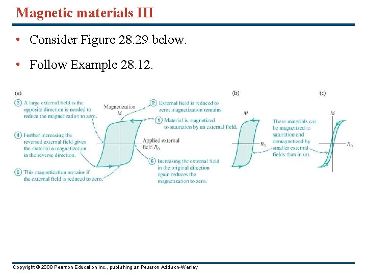 Magnetic materials III • Consider Figure 28. 29 below. • Follow Example 28. 12.