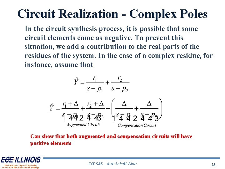 Circuit Realization - Complex Poles In the circuit synthesis process, it is possible that