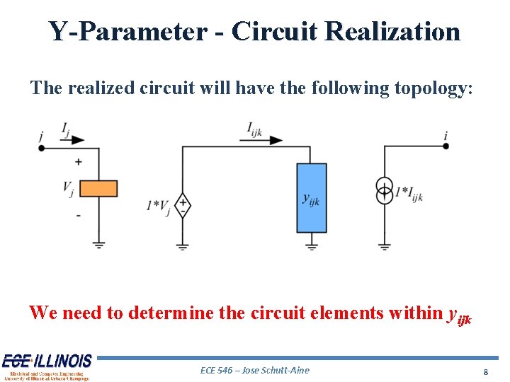 Y-Parameter - Circuit Realization The realized circuit will have the following topology: We need